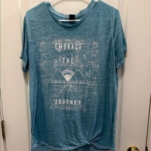 Women's 1x Joci & I Turquoise Graphic Tee “Embrace the Journey”